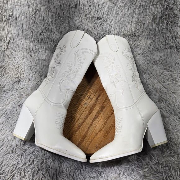 Isnom Women Size 7.5 Knee High Embroidered Chunky Heeled Western Cowgirl Boots - Picture 4 of 14